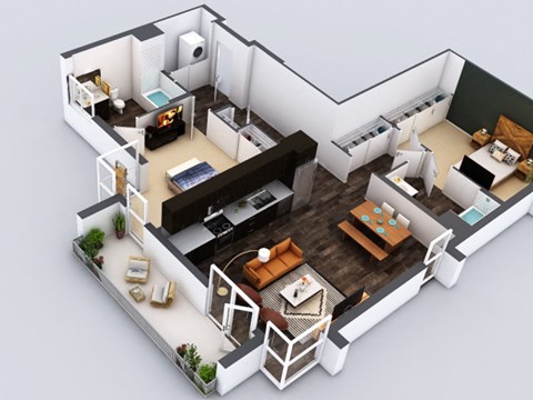 B9 Floorplan at 5550 Hollywood, Los Angeles, 90028